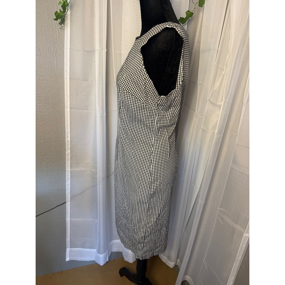 Vtg. Rabbit Designs Womens Black White Gingham Sheath Dress 16M Made in USA - Picture 3 of 12